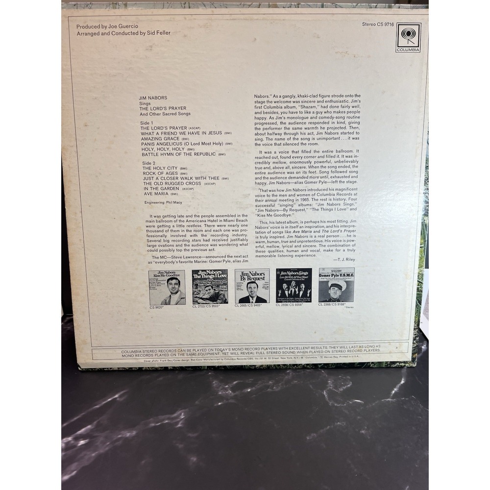 Jim Nabors Sings The Lord's Prayer and Other Sacred Songs LP Vinyl Record - Picture 2 of 4